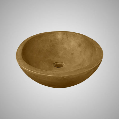 Large Lisman Oval Cast Concrete Vessel Sink - Vintage Brown