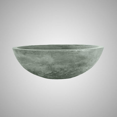 Large Sardis Round Cast Concrete Vessel Sink - Copper Green