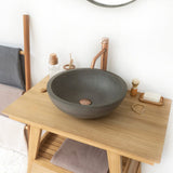 Large Sardis Round Cast Concrete Vessel Sink - Dusk Grey