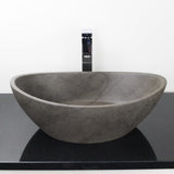 Leduc Oval Cast Concrete Vessel Sink - Dark Gray