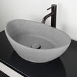 Leduc Oval Cast Concrete Vessel Sink - Light Gray