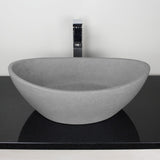 Leduc Oval Cast Concrete Vessel Sink - Light Gray