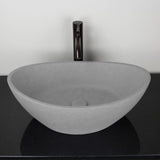 Leduc Oval Cast Concrete Vessel Sink - Light Gray