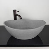 Leduc Oval Cast Concrete Vessel Sink - Light Gray