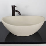 Leduc Oval Cast Concrete Vessel Sink - White Sandstone