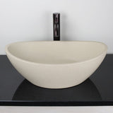 Leduc Oval Cast Concrete Vessel Sink - White Sandstone