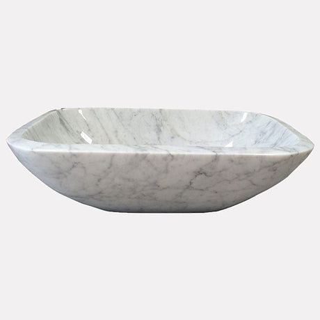 Lucin Smooth Polished Carrara Marble Vessel Sink