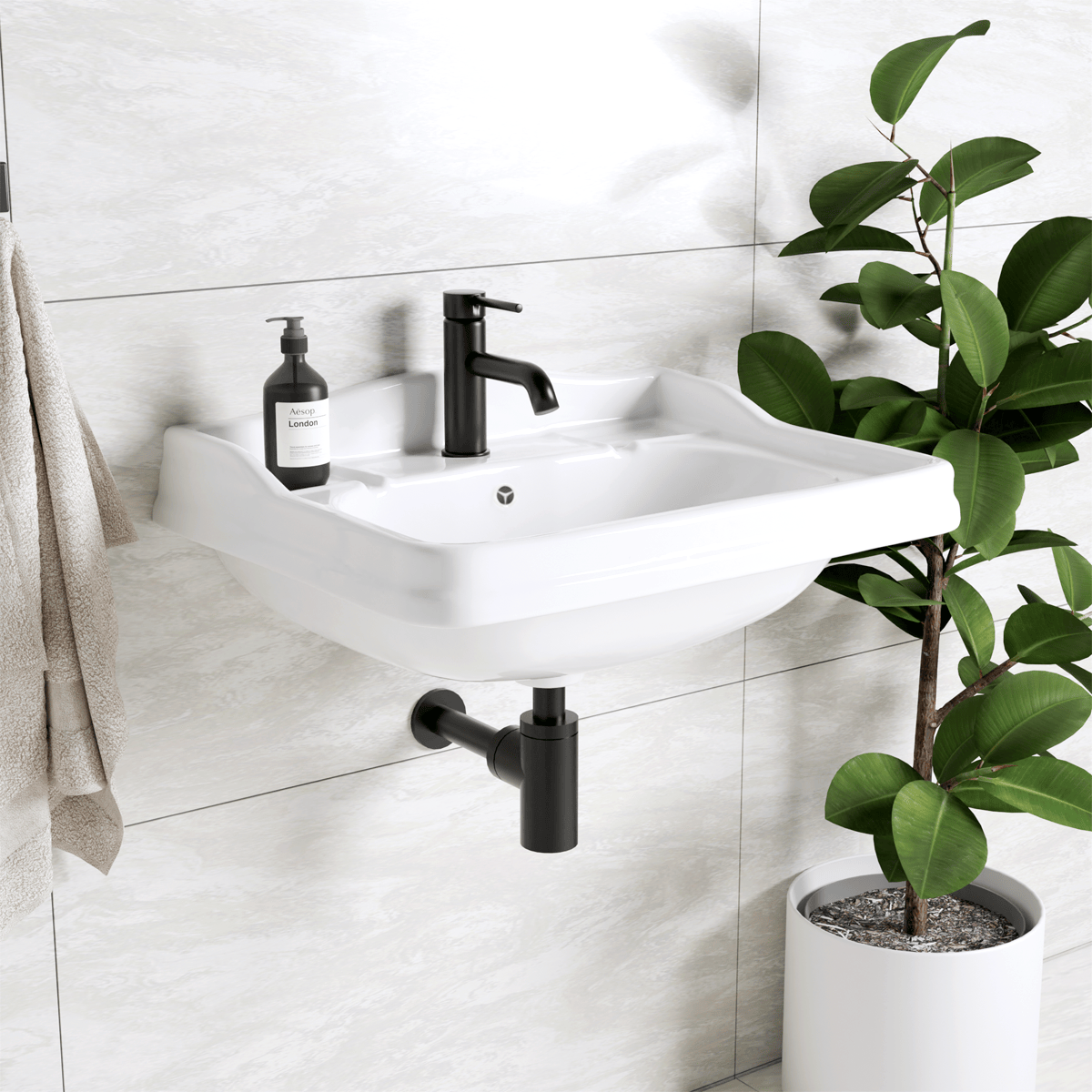 Lyra Vitreous China Wall-Mount Bathroom Sink