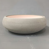 Marina Round Vessel Ceramic Concrete Sink - Satin White Ceramic Interior with Light Grey Exterior