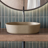 Marpen Oval Cast Concrete Vessel Sink - Desert Brown