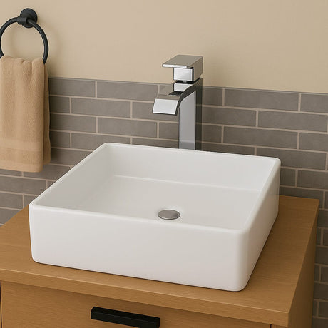 Mattice Vitreous China Square Vessel Sink