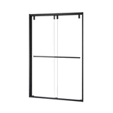 Maxwell 52" W x 76" H By Pass Semi Frameless Shower Door in Matte Black with Clear Glass