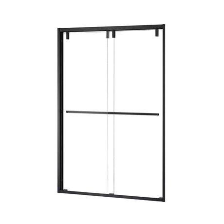 Maxwell 52" W x 76" H By Pass Semi Frameless Shower Door in Matte Black with Clear Glass