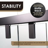 Maxwell 52" W x 76" H By Pass Semi Frameless Shower Door in Matte Black with Clear Glass