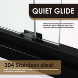 Maxwell 60" W x 58" H By Pass Semi Frameless Tub Door in Matte Black with Clear Glass