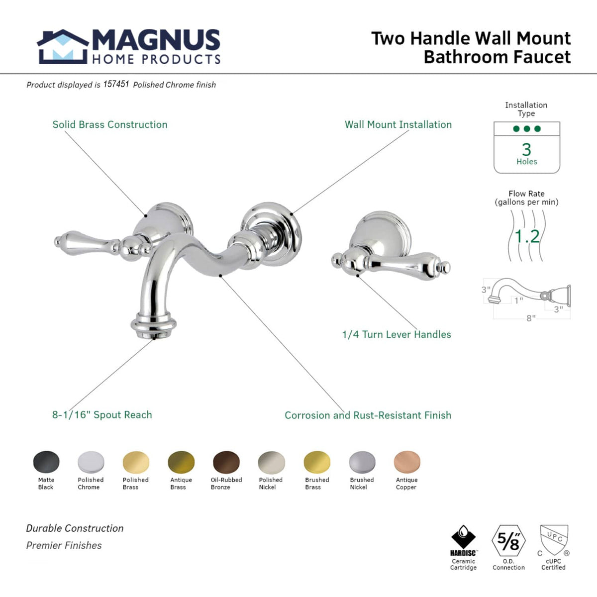 Mears Wall-Mount Bathroom Faucet