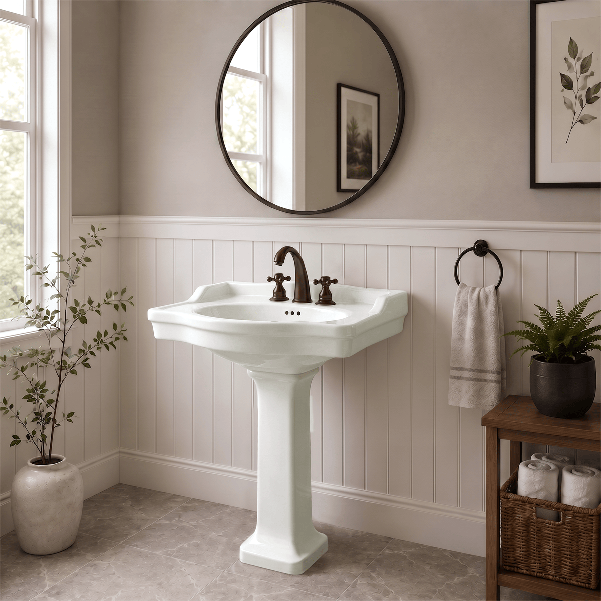 Mei Vitreous China Pedestal Sink