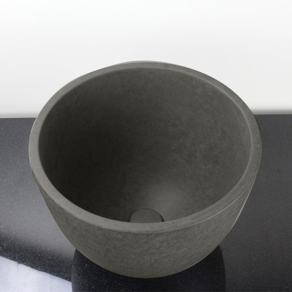 Melfort Round Cast Concrete Vessel Sink - Dark Gray