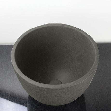 Melfort Round Cast Concrete Vessel Sink - Dark Gray