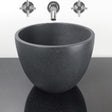 Melfort Round Cast Concrete Vessel Sink - Speckled Dark Gray Sandstone