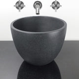 Melfort Round Cast Concrete Vessel Sink - Speckled Dark Gray Sandstone