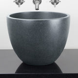 Melfort Round Cast Concrete Vessel Sink - Speckled Dark Gray Sandstone