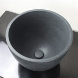 Melfort Round Cast Concrete Vessel Sink - Speckled Dark Gray Sandstone