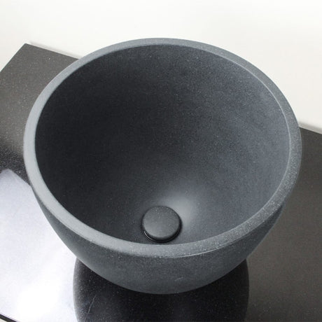 Melfort Round Cast Concrete Vessel Sink - Speckled Dark Grey Sandstone