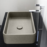 Morden Rectangular Cast Concrete Vessel Sink - Dark Grey