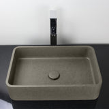 Morden Rectangular Cast Concrete Vessel Sink - Dark Grey