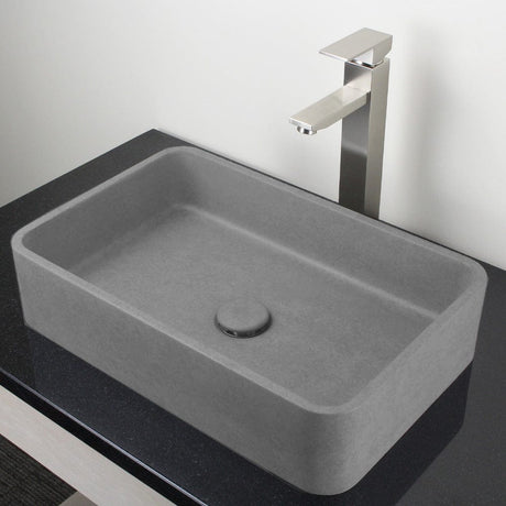 Morden Rectangular Cast Concrete Vessel Sink - Light Gray