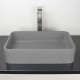 Morden Rectangular Cast Concrete Vessel Sink - Light Gray