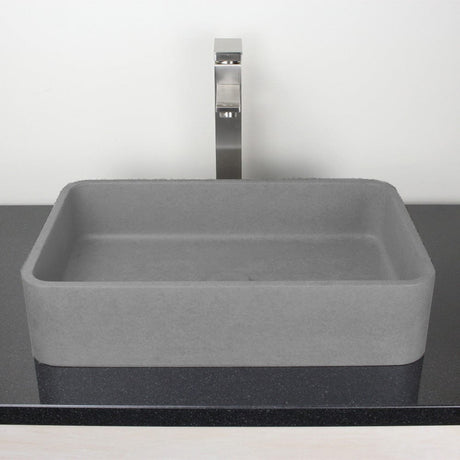 Morden Rectangular Cast Concrete Vessel Sink - Light Gray
