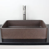 Morden Rectangular Cast Concrete Vessel Sink - Red Sandstone