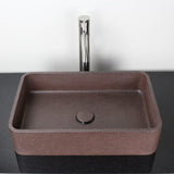 Morden Rectangular Cast Concrete Vessel Sink - Red Sandstone