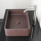 Morden Rectangular Cast Concrete Vessel Sink - Red Sandstone