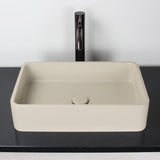 Morden Rectangular Cast Concrete Vessel Sink - White Sandstone
