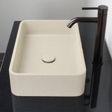 Morden Rectangular Cast Concrete Vessel Sink - White Sandstone