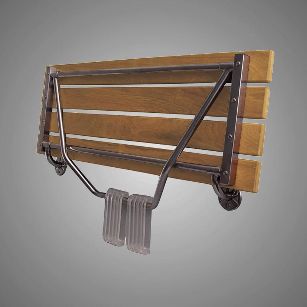 Morenci Wall-Mount Large Teak Folding Shower Seat