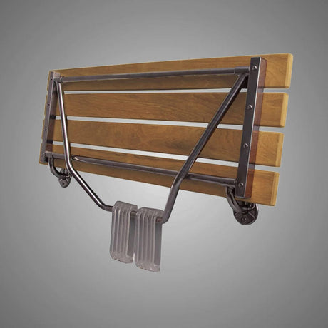Morenci Wall-Mount Large Teak Folding Shower Seat