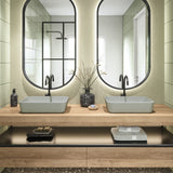 Narter Rectangular Cast Concrete Vessel Sink - Light Grey