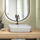 Narter Rectangular Cast Concrete Vessel Sink - White