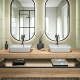 Narter Rectangular Cast Concrete Vessel Sink - White