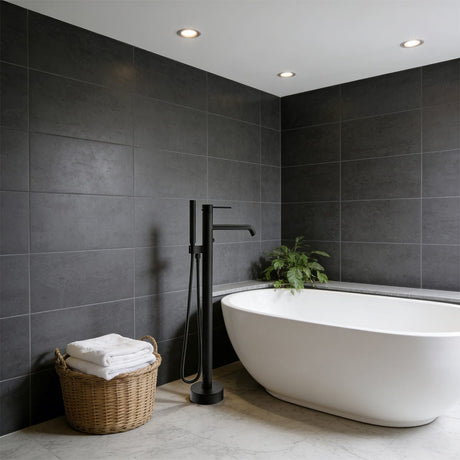 Nisshin High Flow Freestanding Tub Faucet with Hand Shower