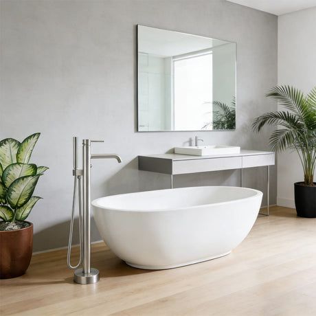 Nisshin High Flow Freestanding Tub Faucet with Hand Shower