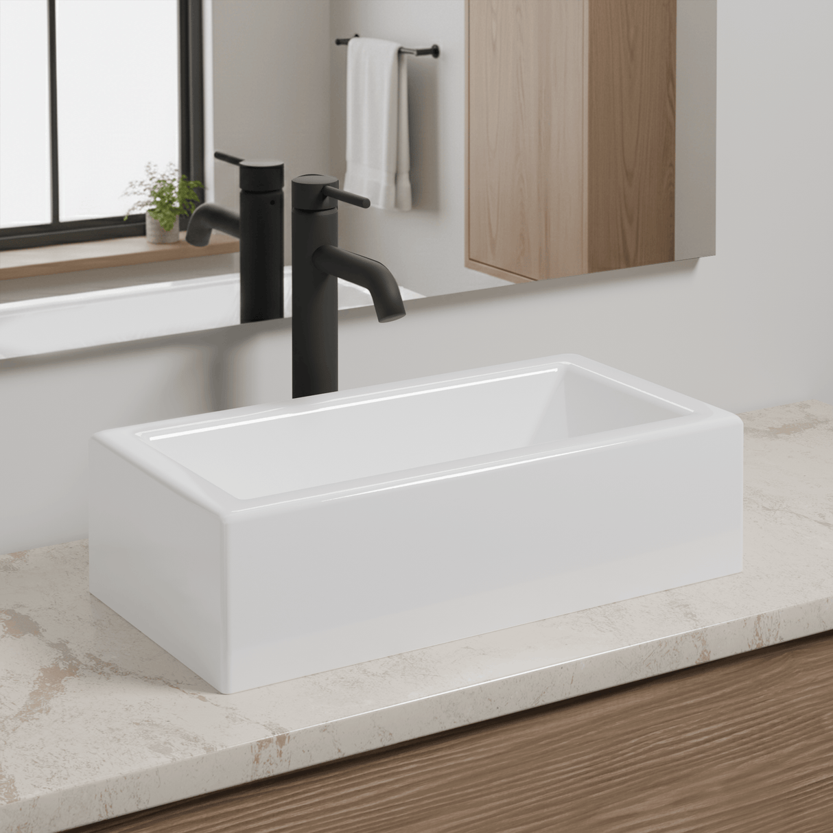 Ogema Vitreous China Rectangular Vessel Sink