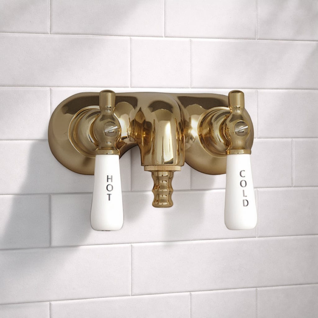 Old-Style Tub Faucet - Porcelain Lever Handles