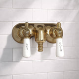 Old-Style Tub Faucet - Porcelain Lever Handles