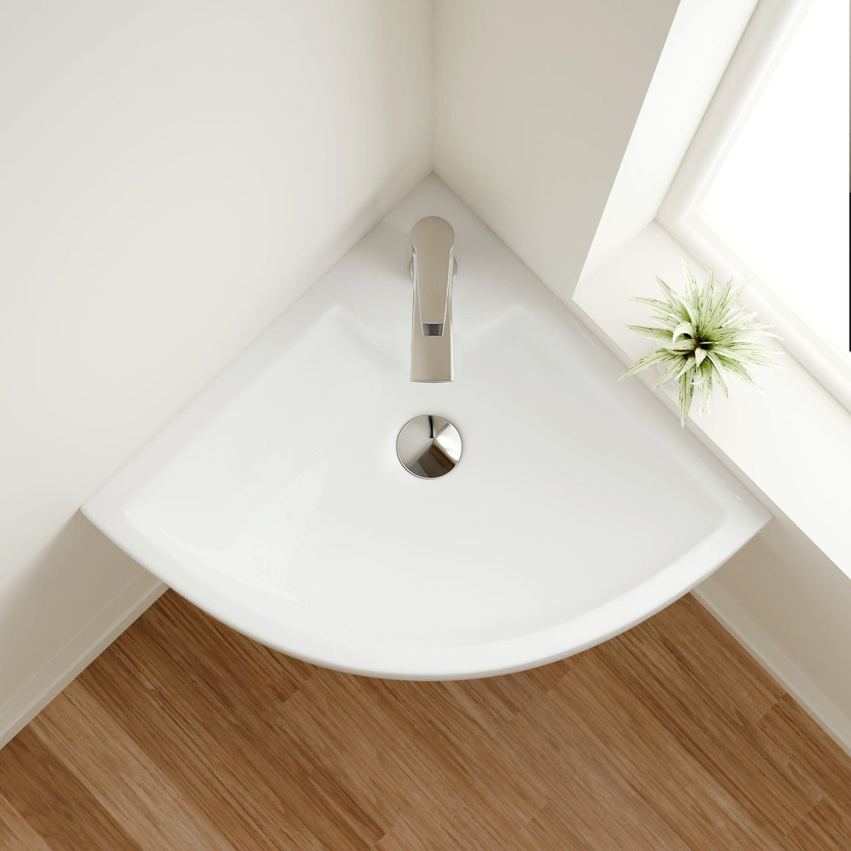 Osseo Vitreous China Wall-Mount Corner Bathroom Sink