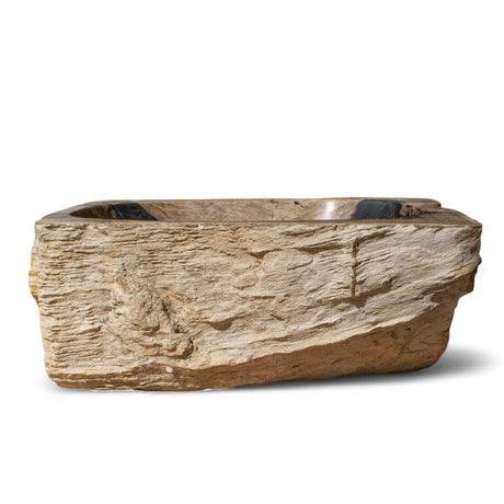 Paden Petrified Wood Vessel Sink - Black Interior